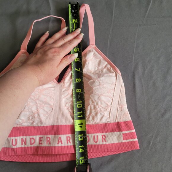 Under Armour Sports Bra Womens XL Pink Compression Activewear Medium Support - Picture 4 of 8